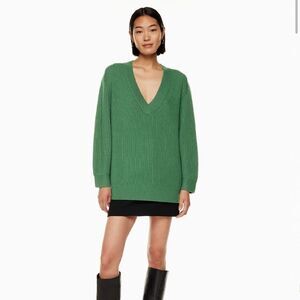 Babaton Roger Sweater Green Merino Wool sz M